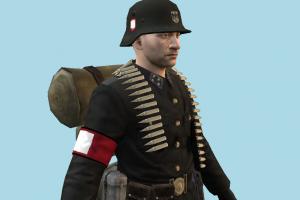 Nazi Soldier commandos, officer, army-man, army, soldier, man, people, human, character